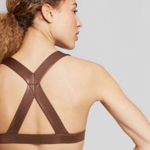 Joy Lab Mixed Metallic High Shine Elevated Basic Wireless Sports Bra Size XS - Picture 4 of 13